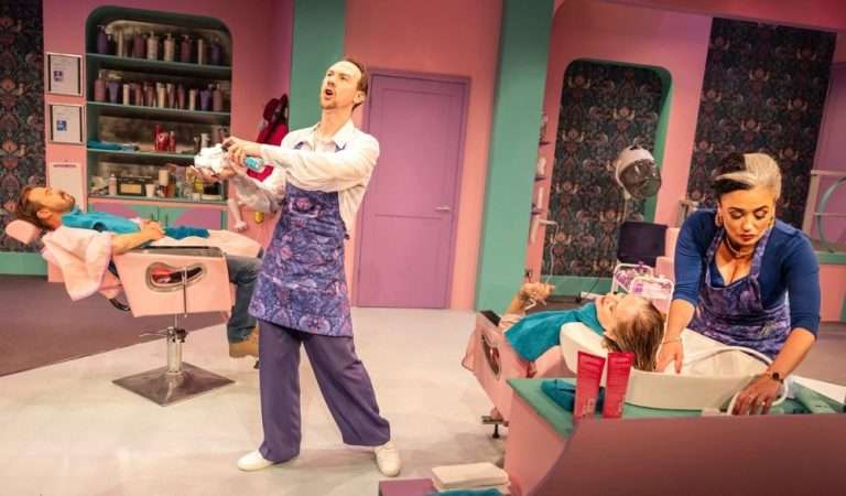 Shear Madness. Paul O'Neill, Daniel Cane, Natalie Ogle and Rosaleen Burton. Photo Pamela Raith Photography